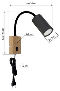 Globo 57911WG - Flexibilní nástěnná lampa ROBBY 1xGU10/25W/230V šedá/hnědá