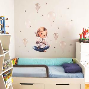 INSPIO-textilní přelepitelná samolepka - Samolepky na zdi - Smetanovo-hnědé samolepicí balóny v norském stylu