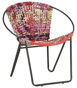 Kruhové křeslo vícebarevné chindi textil 286609