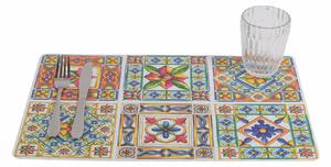VILLA D’ESTE HOME TIVOLI Prostírání Costiera oboustranné, plast, barevný dekor, 45x30 cm set 6 kusů