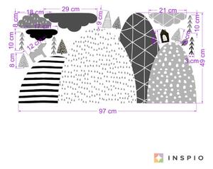 INSPIO-textilní přelepitelná samolepka - Samolepky na zeď - Černobíle hory a kopce