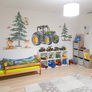 INSPIO-textilní přelepitelná samolepka - Dětské samolepky na zeď pro kluky - Traktor