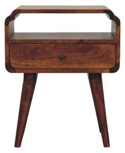 Noční stolek Newton v kaštanovém odstínu, 45 × 35 × 55 cm