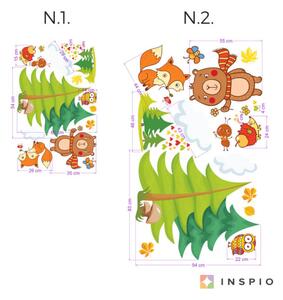 INSPIO-textilní přelepitelná samolepka - Dětské samolepky na zeď - Zvířátka v lese