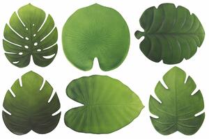 VILLA D’ESTE HOME Designové prostírání Jungle Slim 6 kusů, PVC, motiv list, zelená