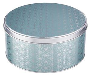 COOKIE JAR Plechová dóza kulatá hvězdy 16,7 cm - mátová