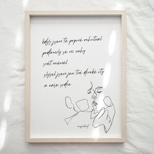 Jen tak z lásky Plakát Báseň - Divoké rty Rozměr plakátu: 50 x 70 cm, Varianta básně pro něho/pro ni: Pro ni
