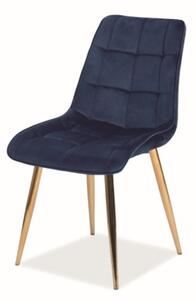 Jídelní židle CHAC 3 námořnická modř/zlatá