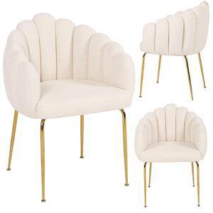 Čalouněná židle FOGIA elegantní GLAMOUR jehněčí BOUCLE teddy JUMIhome