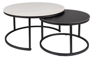 Konferenční stolek FIRRONTI bílý mramor/černý mramor