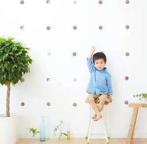 INSPIO-textilní přelepitelná samolepka - Samolepky na zeď - Puntíky na zeď v zemitých barvách