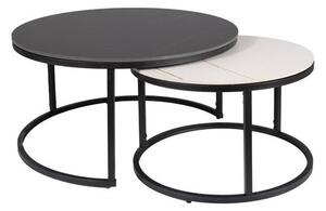 Konferenční stolek FIRRONTI černý mramor/bílý mramor