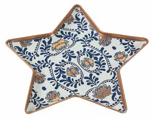 VILLA D’ESTE HOME TIVOLI Set designových servírovacích talířů Piatinno 6 kusů, hvězda, modrá/bílá/zlatá
