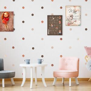 INSPIO-textilní přelepitelná samolepka - Samolepky na zeď - Puntíky v hnědých odstínech