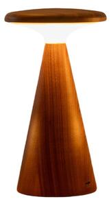 LED stolní lampa v tmavě přírodní barvě s dřevěným stínidlem (výška 14 cm) Sylva – Gingko