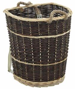 Nůše na dřevo s popruhy 44,5 x 37 x 50 cm přírodní vrba 286973