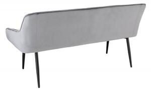 Stolová lavice TURIN stříbrnošedá samet Nábytek | Jídelní prostory | Stolové lavice
