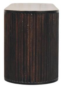 Lavice v tmavém mokka odstínu s vertikálním drážkováním, 125 × 35 × 45 cm