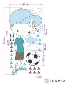 INSPIO-textilní přelepitelná samolepka - Dětské samolepky na zeď - INSPIO Chlapeček s míčem