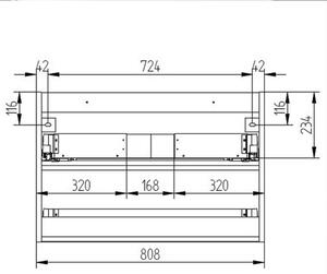 MEREO - Aira desk, koupelnová skříňka, dub, 2 zásuvky, 810x530x460 mm (CN721S)