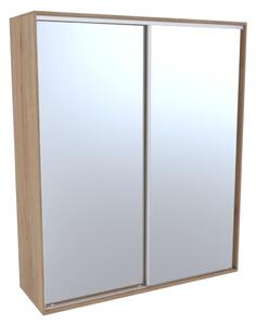 Šatní skříň FLEXI 2 se 2 zrcadly Varianta barvy: Buk, Šířka: 180 cm, Výška: 220 cm