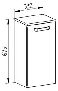 MEREO - Leny, koupelnová skříňka, závěsná, bílá, 330x675x250 mm (CN813)