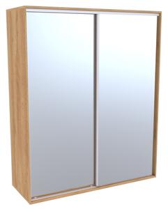 Šatní skříň FLEXI 2 se 2 zrcadly Varianta barvy: Dub natur (dub sonoma), Šířka: 180 cm, Výška: 220 cm