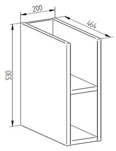MEREO - Aira desk, koupelnová skříňka, spodní, dub, 200x530x460 mm (CN724S)
