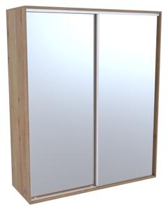 Šatní skříň FLEXI 2 se 2 zrcadly Varianta barvy: Javor, Šířka: 180 cm, Výška: 220 cm