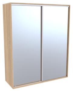 Šatní skříň FLEXI 2 se 2 zrcadly Varianta barvy: Buk, Šířka: 220 cm, Výška: 220 cm
