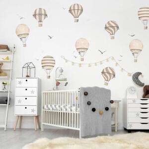 INSPIO-textilní přelepitelná samolepka - Samolepky na zeď - Samolepky balónů v hnědých barvách