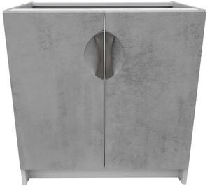 Kuchyňská skříňka spodní 80 cm barva beton korpus šedý
