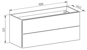 MEREO - Aira desk, koupelnová skříňka, dub, 2 zásuvky, 1010x530x460 mm (CN722S)