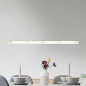 Globo LED závěsné světlo Novak, čiré/nikl, 88 cm, stmívatelné, stmívatelný, Čirá / transparetní, Obývací pokoj / jídelna, Sklo