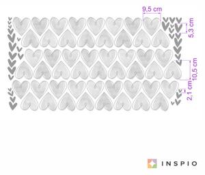 INSPIO-textilní přelepitelná samolepka - Samolepky na zeď dětské - Srdíčka v šedém provedení