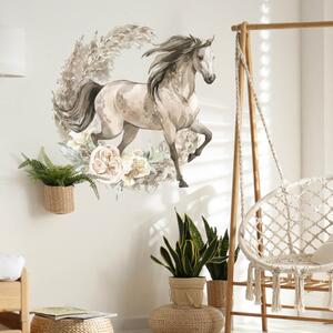 INSPIO-textilní přelepitelná samolepka - Samolepky na zeď - Hnědý kůň v boho stylu