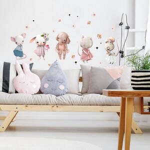 INSPIO-textilní přelepitelná samolepka - Dětské samolepky na zeď pro holčičky - Akvarelové tanečnice