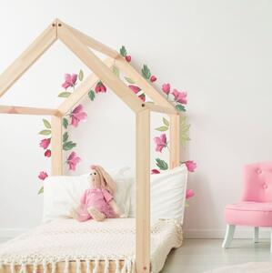 INSPIO-textilní přelepitelná samolepka - Samolepky na zeď - Růžové květiny