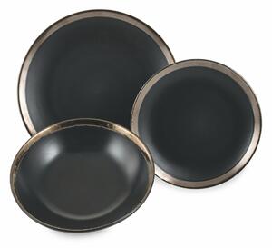 VILLA D’ESTE HOME Servis talířů Naima 18 kusů, černá/zlatá