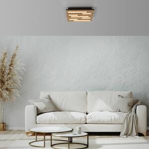 JUST LIGHT. GmbH LED stropní svítidlo Akustik, 30 x cm, přírodní dřevo, kov, Světlé dřevo, Obývací pokoj / jídelna, kov, Moderní