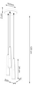 Sollux SL.1398 - Lustr na lanku PRYSM 3xG9/8W/230V bílá