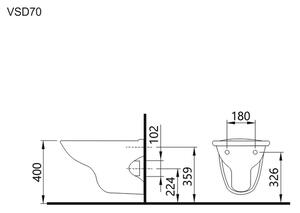 MEREO - WC závěsný klozet (VSD70 (H8206400002431))