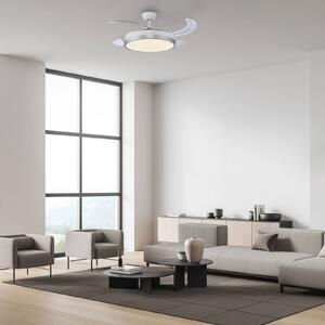 JUST LIGHT. GmbH Stropní ventilátor s LED osvětlením Kopta, stříbrný, dálkovým ovládáním,, stmívatelný, Hliník / šedá / zinek, Obývací pokoj / jídelna, kov, Moderní