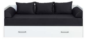 Rozkládací postel s matracemi a polštáři TETRIX, bílá/ černá