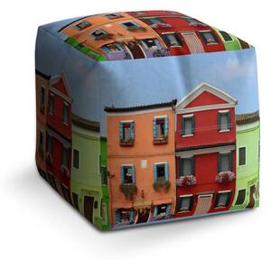 Sablio Taburet Cube Domky - 40x40x40 cm