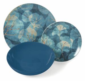 VILLA D’ESTE HOME TIVOLI Servis talířů Blue Illusion 18 kusů, modrá