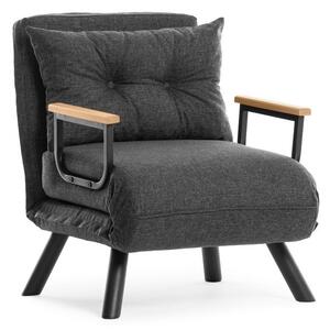 Hanah Home Rozkládací křeslo Single Sando tmavě šedé