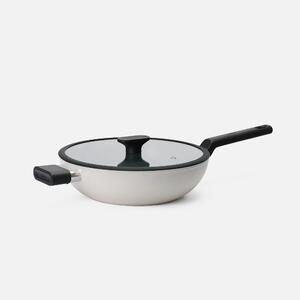 Fabini Wok pánev Meda 5.0 Economy, ø 28 cm - Nepřilnavá pánev s keramickým povrchem s poklicí, krémová