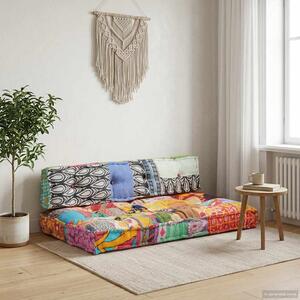 Poduška na pohovku z palet vícebarevná textil patchwork 287717