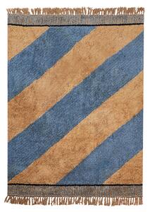 Bavlněný koberec 140 x 200 cm modrá a hnědá XULUF
